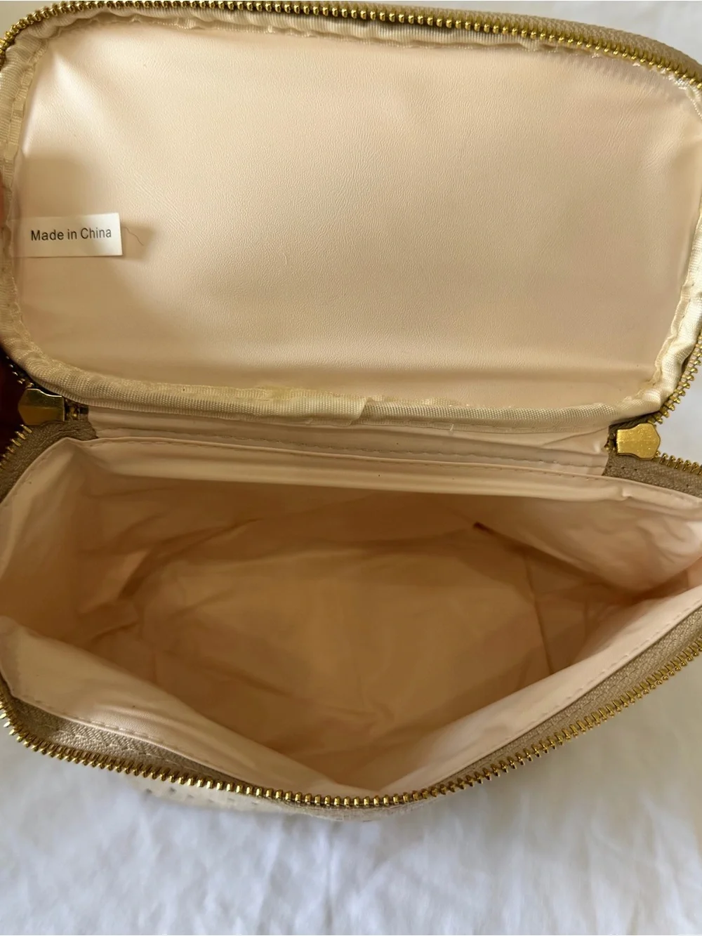 kate spade tan polka dot lunch bag